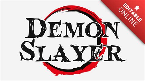 demon slayer font generator|demon slayer logo editable.